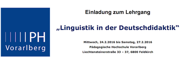Lehrgang „Linguistik in der Deutschdidaktik“ – Anmeldung noch bis zum 15. Jänner 2016 möglich