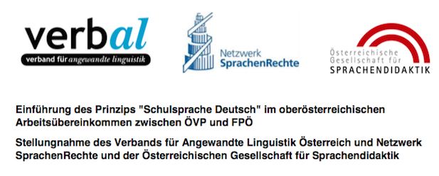Stellungnahme zur Einführung des Prinzips „Schulsprache Deutsch“