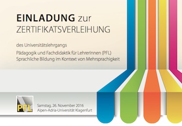 Zertifikatsverleihung PFL-Lehrgang – 26.11.2016