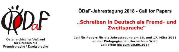 CfP für die ÖDaF-Jahrestagung 2018