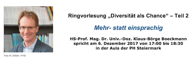 Ringvorlesung “Diversität als Chance” (Teil 2): Mehr- statt einsprachig
