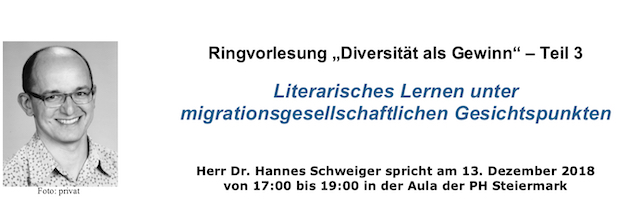 Ringvorlesung „Diversität als Gewinn“ zum Thema „Literarisches Lernen“
