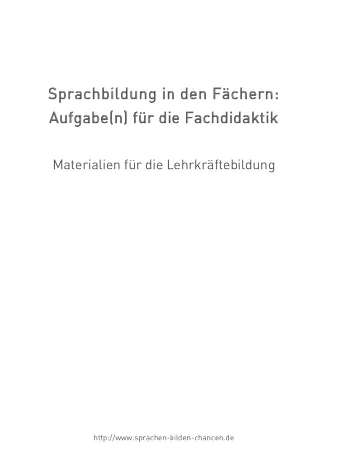 Sprachbildung in den Fächern: Aufgabe(n) für die Fachdidaktik