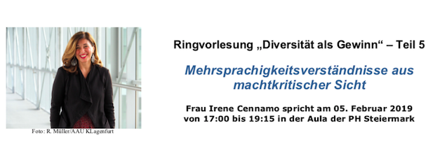 Ringvorlesung „Diversität als Gewinn“ zum Thema „Mehrsprachigkeitsverständnisse“