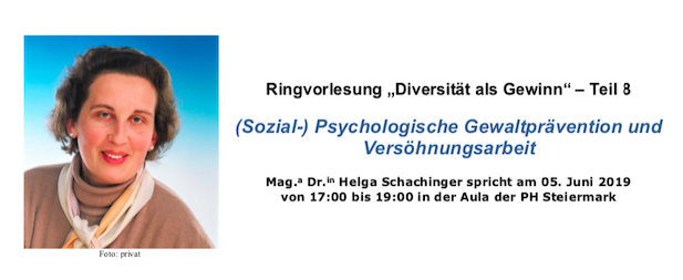 Ringvorlesung „Diversität als Gewinn“ zum Thema Psychologische Gewaltprävention und Versöhnungsarbeit