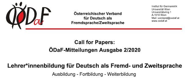 Call for Papers: Lehrer*innenbildung für Deutsch als Fremd- und Zweitsprache