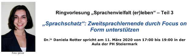 Ringvorlesung “Sprachschatz”: Zweitsprachlernende durch Focus on Form unterstützen